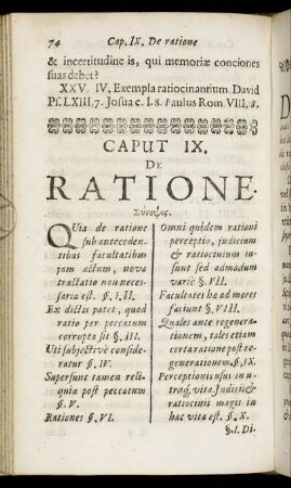 Caput IX. De Ratione