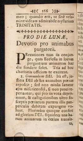 166-172, Pro Die Lunae, Devotio pro animabus purgatorii