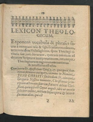 Lexicon Theologicum, Exponens vocabula & phrases sacras a communi usu ...