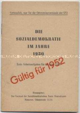 Informationschrift des SPD-Vorstandes zur Arbeit in den Ortsvereinen