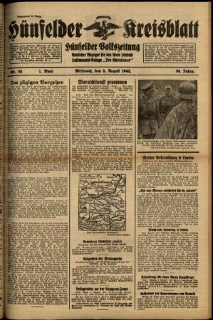 Erste Ausgabe vom Mittwoch, den 05. August 1942.