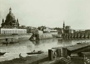 Dresden vom rechten Elbufer oberhalb der Augustusbrücke