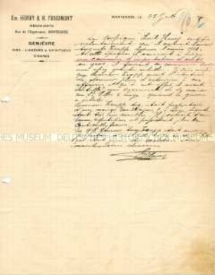 Handschriftlicher Brief eines französischen Geschäftsmannes - Familienkonvolut