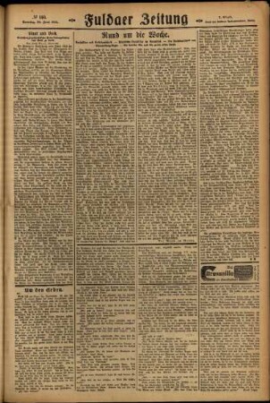 Zweite Ausgabe vom Sonntag, den 20. Juni 1926.