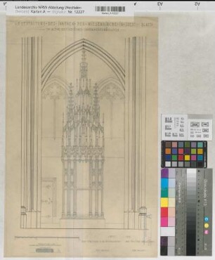 Soest (Soest) Wiesenkirche Sakramentshäuschen Ansicht 1929 1 : 20 55 x 35 Zeichnung Staatshochbauamt Soest