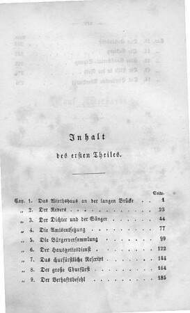 Inhalt des ersten Theiles