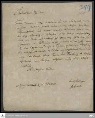 Brief von Gottfried Arnold an August Hermann Francke.