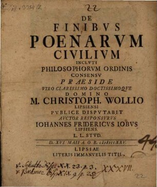 Disp. ... de finibus poenarum civilium