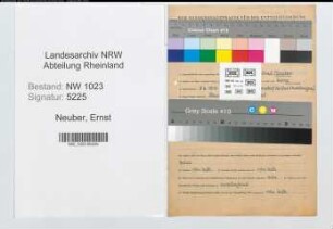 Entnazifizierung Ernst Neuber , geb. 08.06.1914 (Postassistent)