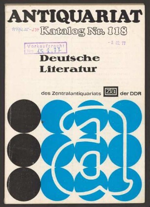 Nr. 118: Deutsche Literatur