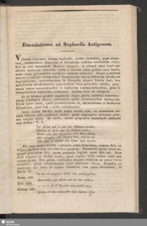 Emendationes ad Sophoclis Antigonam