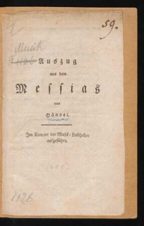 Auszug aus dem Messias
