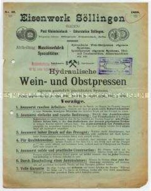 Hydraulische Obst- und Weinpressen