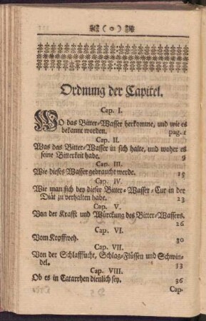 Ordnung der Capitel