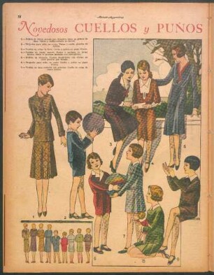 Novedosos cuellos y puños en los modelos infantiles [Dibujos]