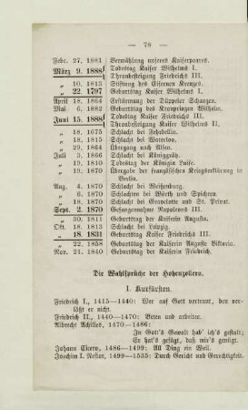 Die Wahlsprüche der Hohenzollern