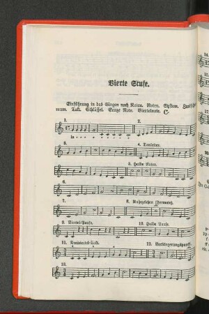 Vierte Stufe. Einführung in das Singen nach Noten.