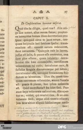 Caput X. De Consideratione humanæ miseriæ