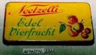 Automaten-Blechdose für Bonbons "Neetzelli Edel Vierfrucht"