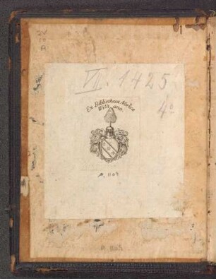 Exlibris Georg Andreas Will; Besitzeintrag Pierpont Morgan Library, M 1109.