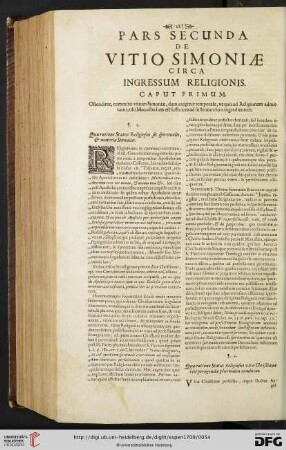 Pars secunda: De vitio Simoniae