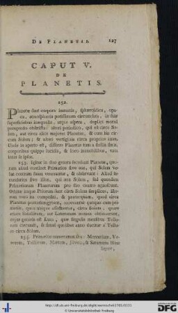 Caput V. De Planetis.