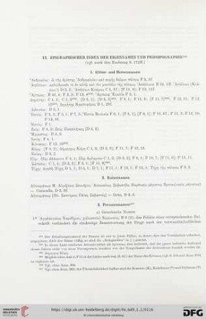 IX. Epigraphischer Index der Eigennamen und Prosopographie