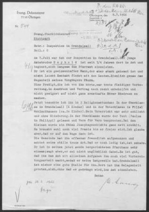 Orendelsall mit Filialen: Inspektionsbericht 1966