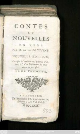 T. 1: Contes Et Nouvelles En Vers