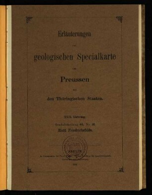 [Neue Nr. 3447]: Sect. Friedrichsfelde : geologische Karte