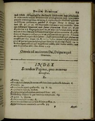Index Secundum Paginas, quas numerus demonstrat.