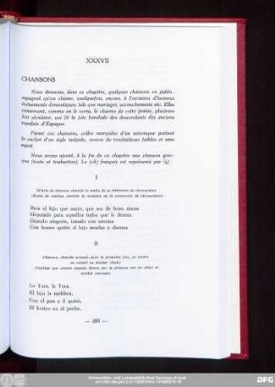XXXVII Chansons