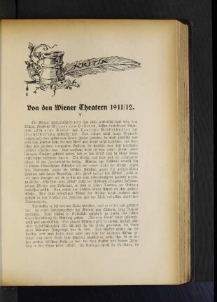 Von den Wiener Theatern 1911/12