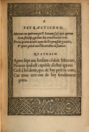 La morosophie de Guillaume de la Perriere Tolosain : contentant cent emblemes moraux, illustrez de cent tetrastiques latins, reduitz en autant de quatrains francoys