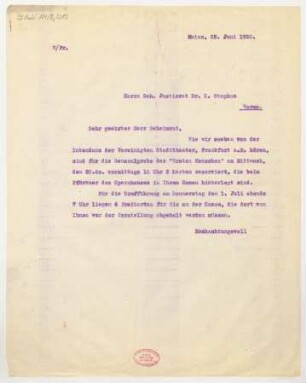 Brief an Karl Stephan : 25.06.1920