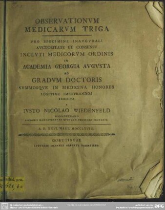 Observationum Medicarum Triga