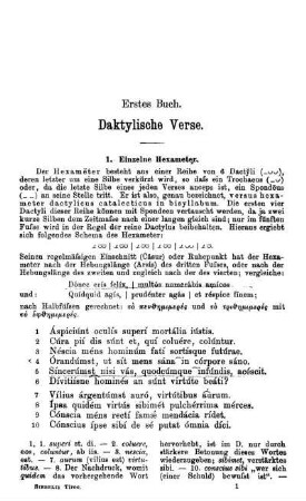 Erstes Buch. Daktylische Verse