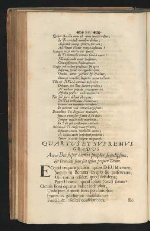 Quartus Et Supremus Gradus. Amor Dei super omnia propter semetipsum, & Proximi sicut sui ipsius propter Deum.