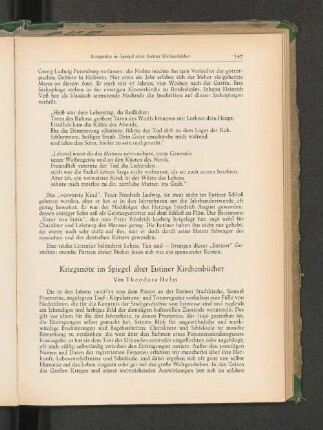 Kriegsnöte im Spiegel alter Eutiner Kirchenbücher Von Theodora Holm