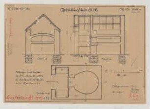 Kaisermühl (Kreis Lebus): [Hof Zachert]. [Backhaus] (Grundriss, Schnitte)