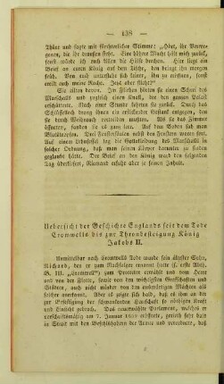 Uebersicht der Geschichte Englands seit dem Tode Cromwells bis zur Thronbesteigung König Jakobs II