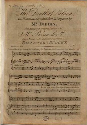 The death of Nelson : an historical song