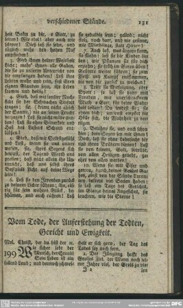 Vom Tode, der Auferstehung der Todten, Gericht und Ewigkeit