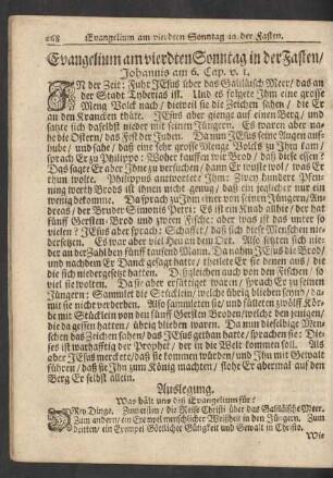 Evangelium am vierdten Sonntage in der Fasten / Johannis am 6. Cap. v. 1.