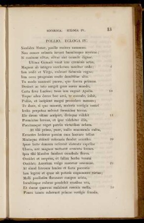 Pollio. Ecloga IV.