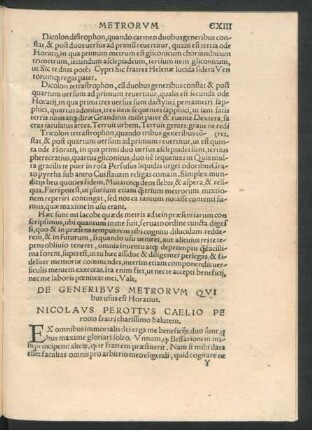 De Generibus Metrorum Quibus usus est Horatius.