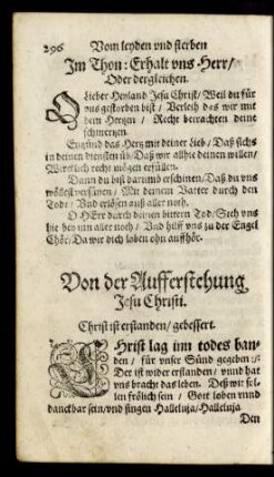 Von der Aufferstehung Jesu Christi.