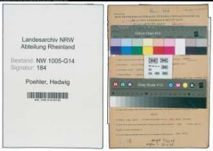 Entnazifizierung Hedwig Poehler , geb. 14.12.1900 (Geschaeftsinhaberin)