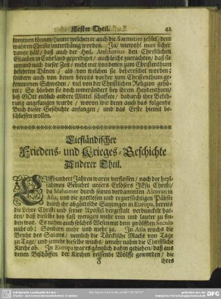 Lielfändischer Friedens- und Krieges-Geschichte Anderer Theil