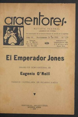 1936012900: El Emperador Jones : drama en ocho escenas